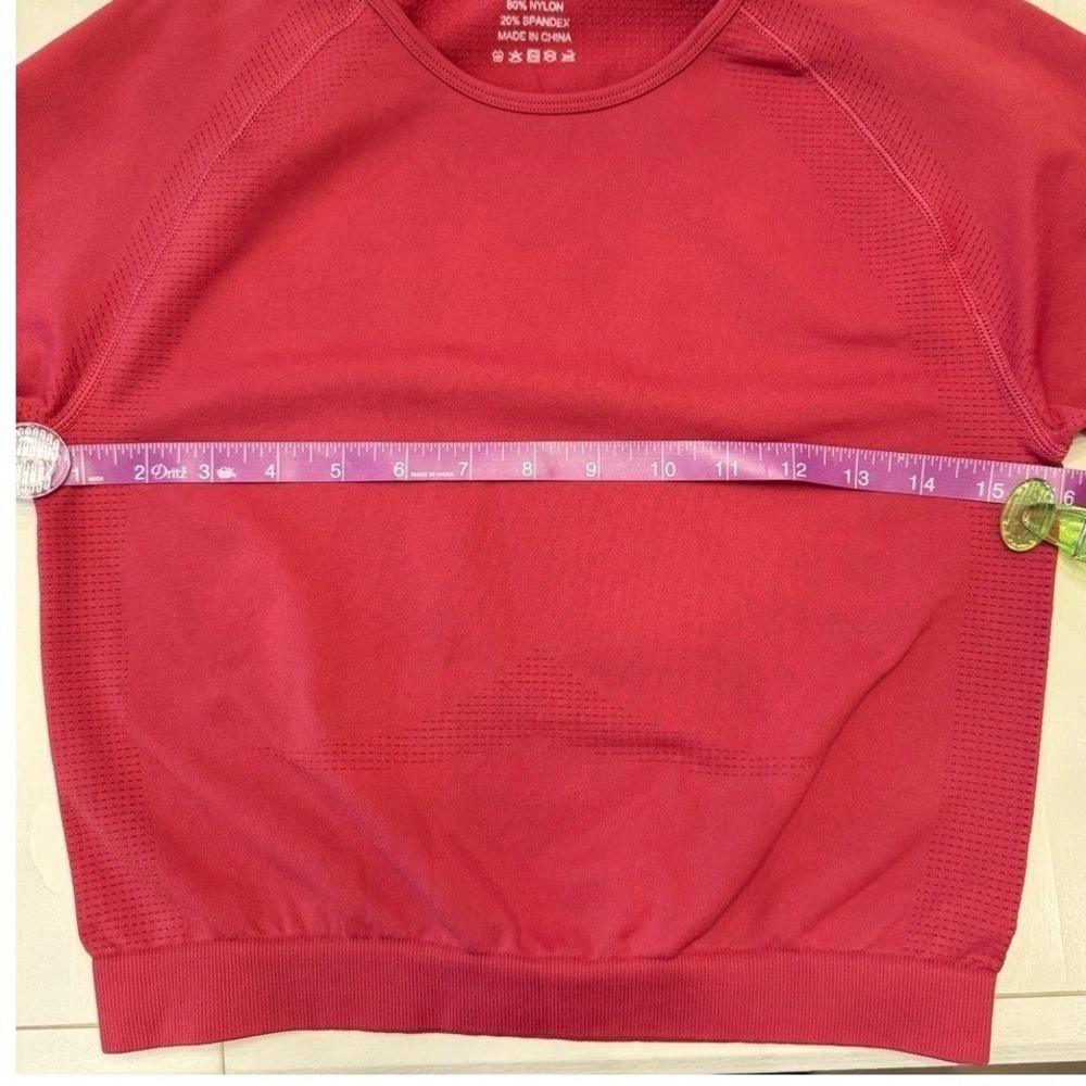90 Degree by‎ Reflex Womens Seamless Long Sleeve Crop Top Red XL Thumbholes - Picture 8 of 8